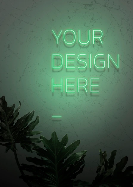 Free PSD | Your design here neon sign