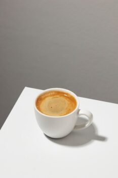 Free Photo | High angle coffee cup on table