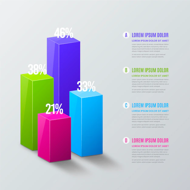 Free Vector | 3d bars infographic