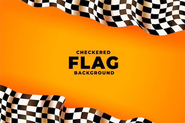 Free Vector | 3d checkered racing flag yellow background