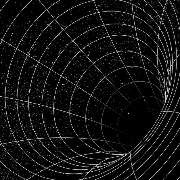 Free Vector | 3d grid wormhole illusion design element