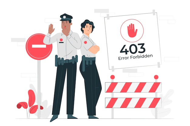 Free Vector | 403 error forbidden (with police) concept illustration