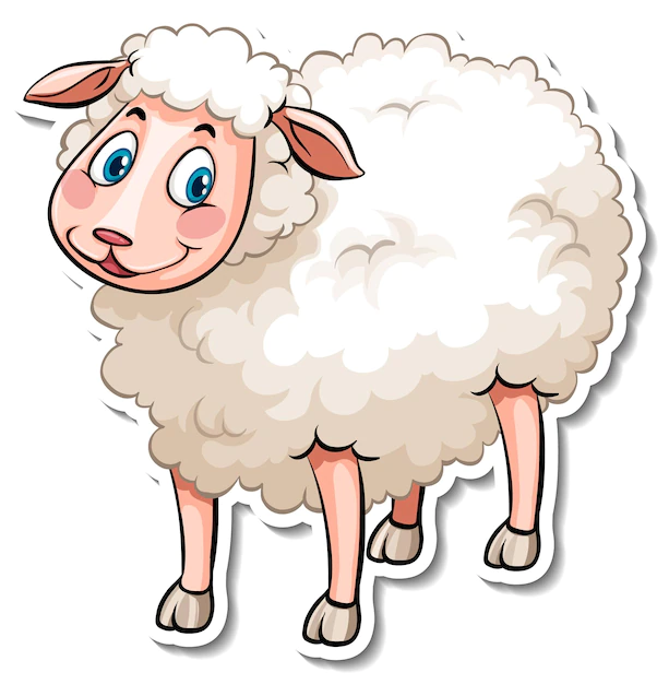 Free Vector | A sheep farm animal cartoon sticker