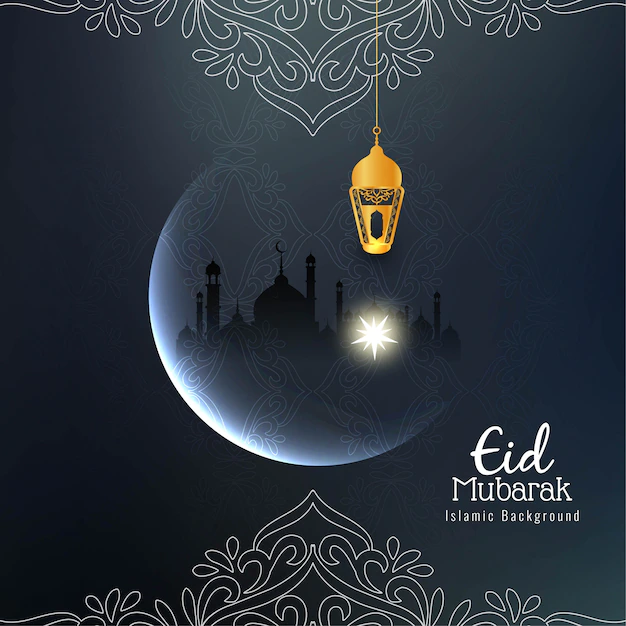Free Vector | Abstract beautiful eid mubarak religious background