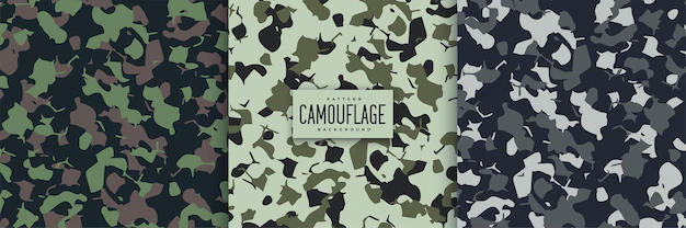 Free Vector | Abstract camouflage seamless patterns set