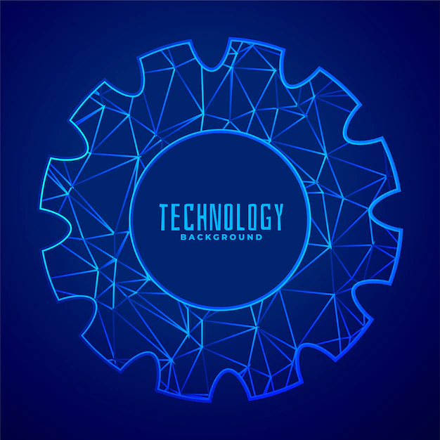 Free Vector | Abstract composition of gear wheel in low poly style