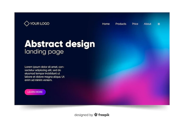 Free Vector | Abstract design of northern lights landing page