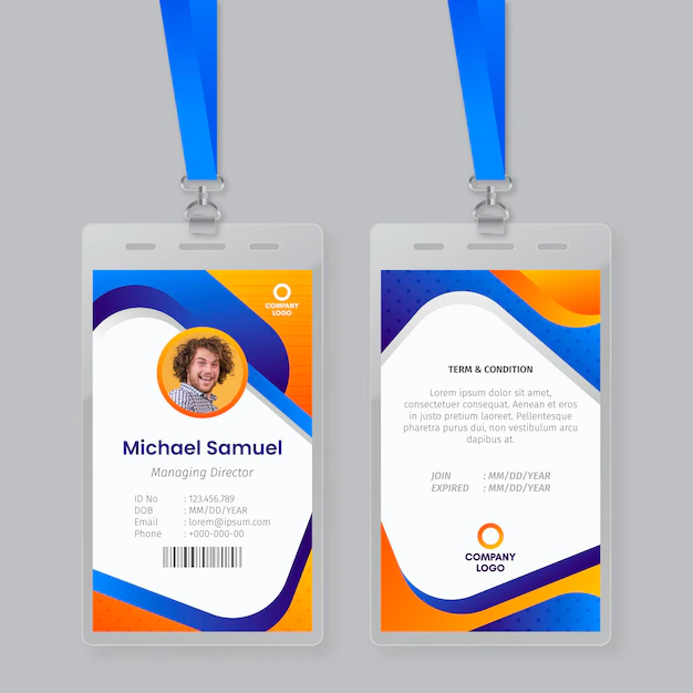 Free Vector | Abstract id cards template concept