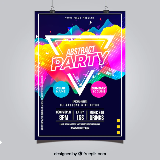 Free Vector | Abstract party poster with geometric style