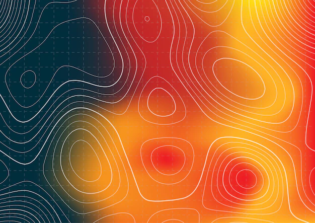 Free Vector | Abstract topography map design with heat map overlay