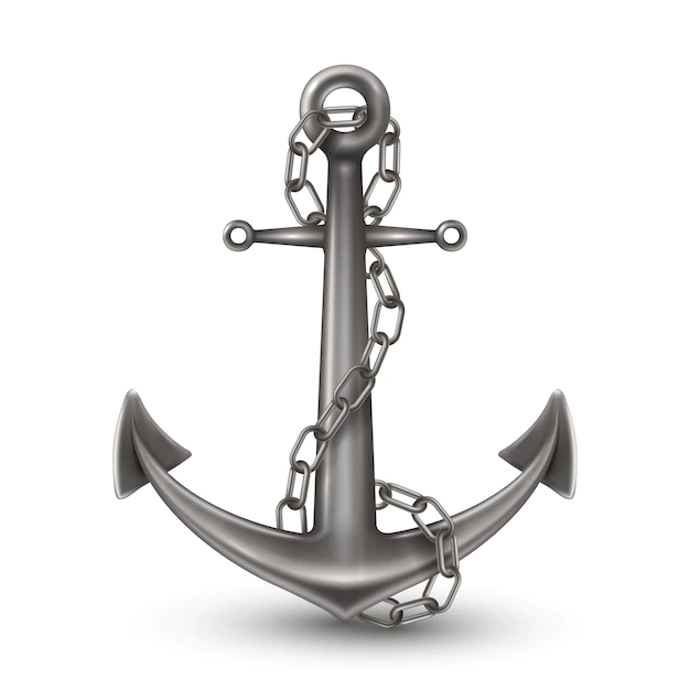 Free Vector | Anchor with chain realistic style
