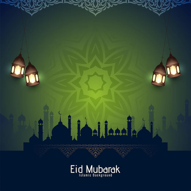 Free Vector | Artistic eid mubarak islamic festival religious background design vector
