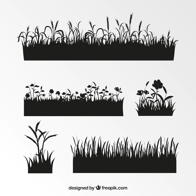 Free Vector | Assortment of grass silhouettes with great designs