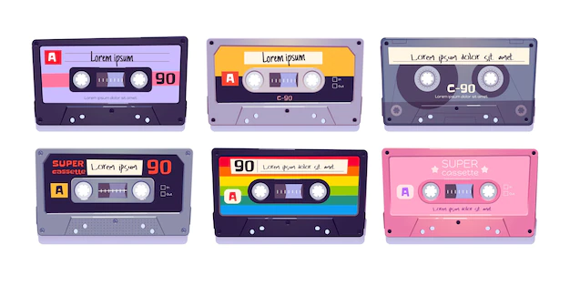 Free Vector | Audio cassettes, retro tapes, media storage for music and sound isolated
