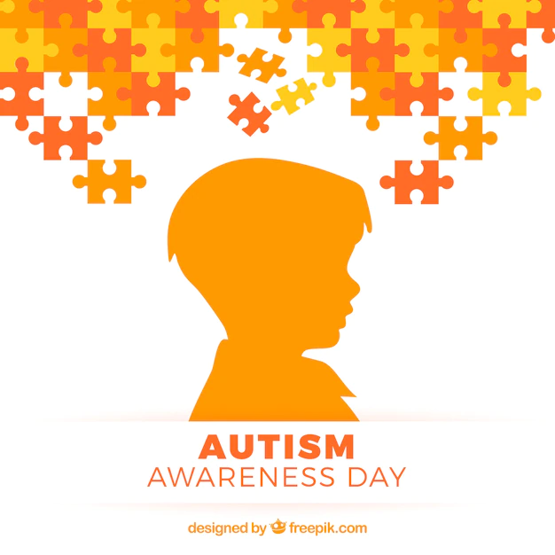 Free Vector | Autism day background with child silhouette