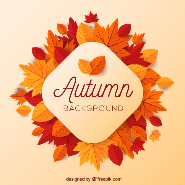 Free Vector | Autumn background with flat leaves