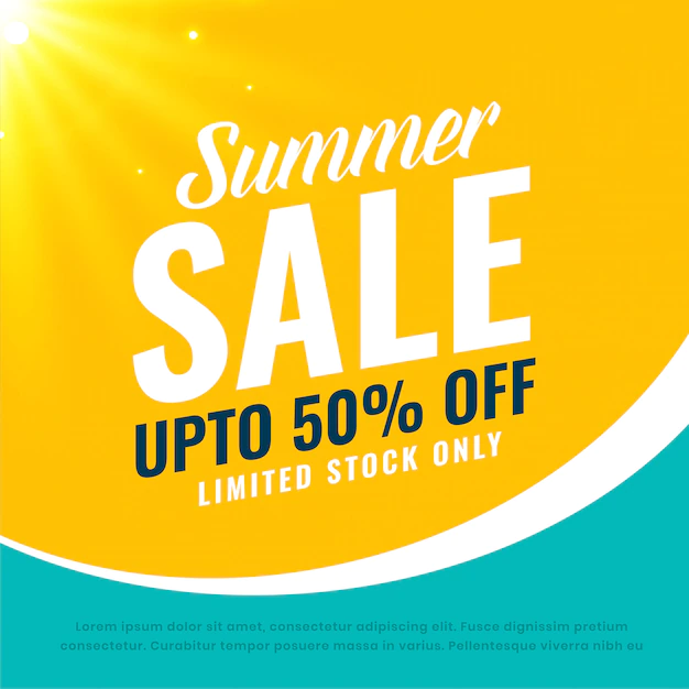 Free Vector | Awesome summer sale bright banner