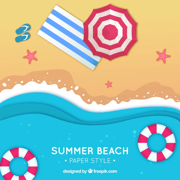 Free Vector | Beach from the top background in flat style