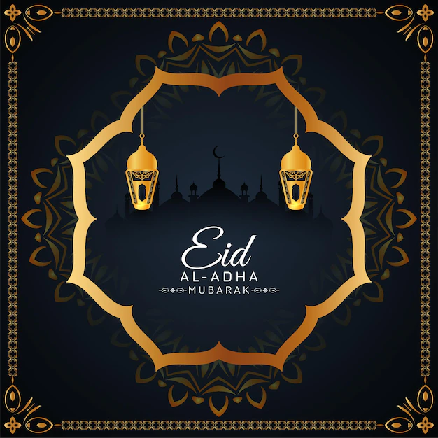 Free Vector | Beautiful eid-al-adha mubarak greeting card