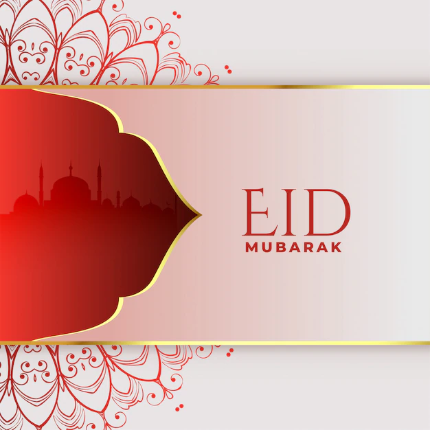 Free Vector | Beautiful eid mubarak greeting design