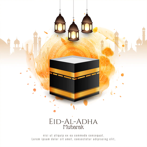 Free Vector | Beautiful islamic eid al adha mubarak stylish decorative background