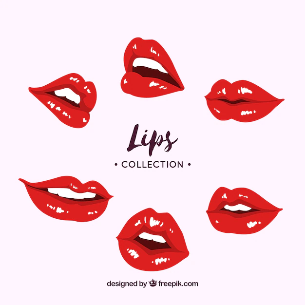Free Vector | Beautiful lips set