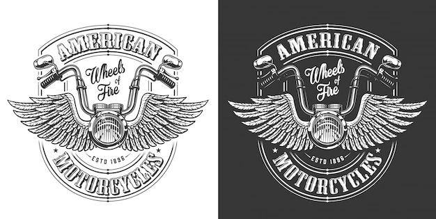 Free Vector | Biker emblem with wings