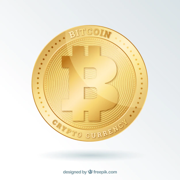 Free Vector | Bitcoin background with shiny golden coin