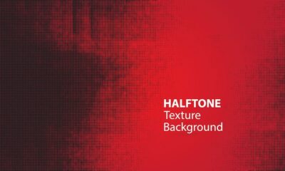 Free Vector | Black halftone texture with red background