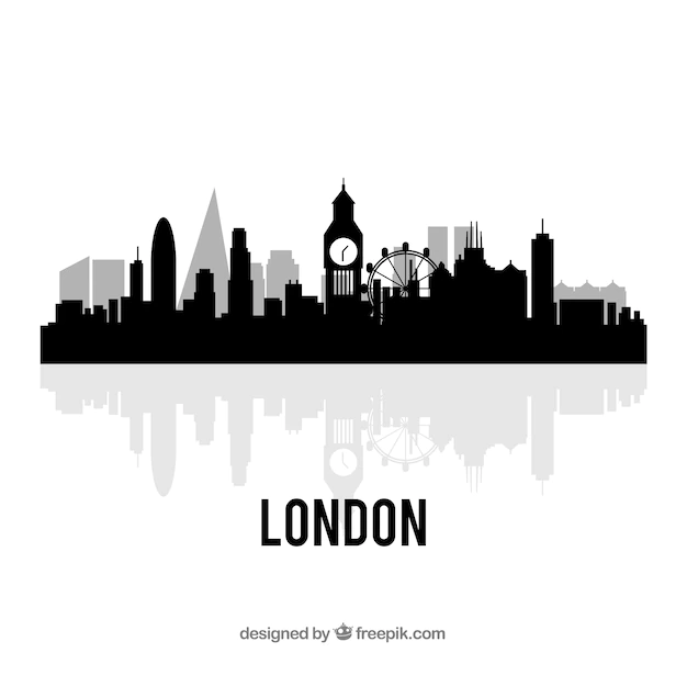 Free Vector | Black london skyline design