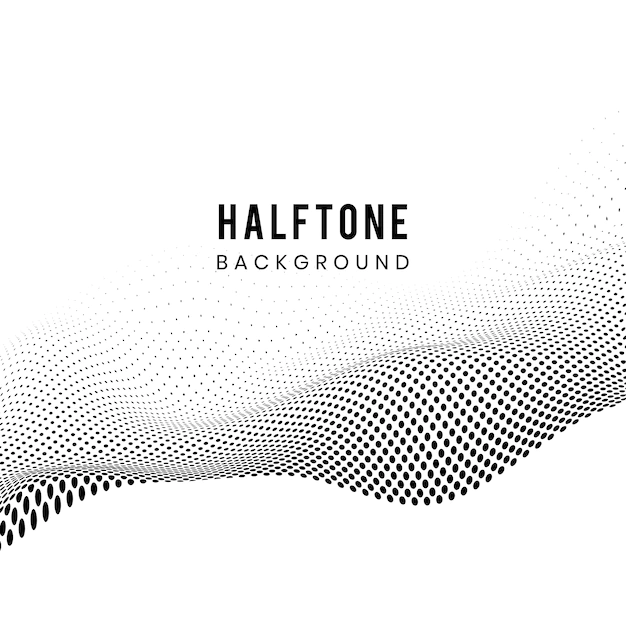 Free Vector | Black wavy halftone on white background vector