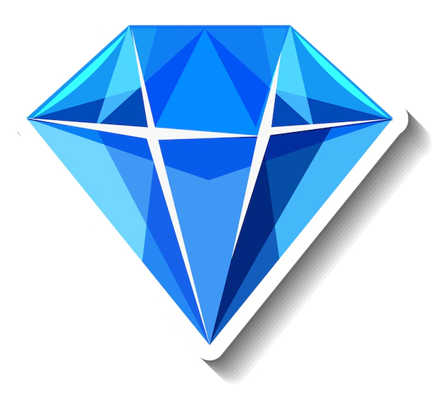 Free Vector | Blue diamond sticker isolated