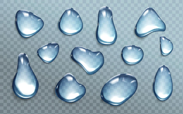 Free Vector | Blue water drops on transparent background
