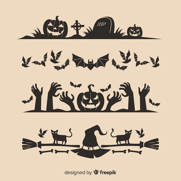 Free Vector | Border collection for halloween