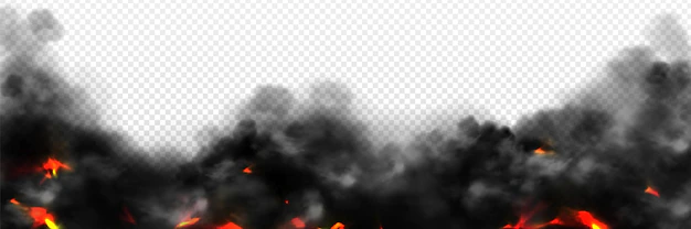 Free Vector | Border smoke with fire glow or sparks