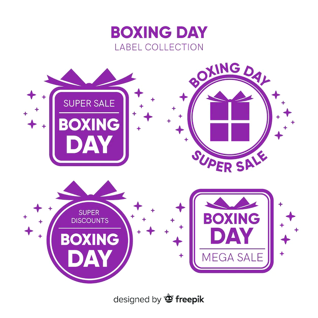 Free Vector | Boxing day sale label collection