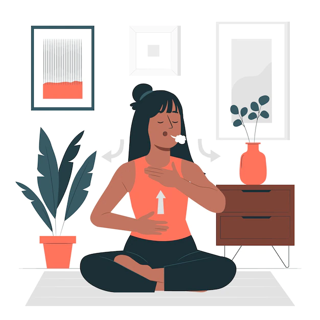 Free Vector | Breathing exercise concept illustration