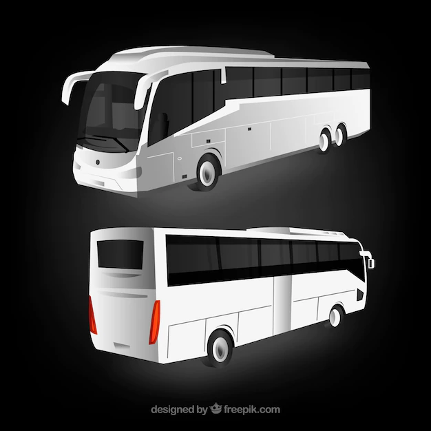 Free Vector | Bus set with different perspectives
