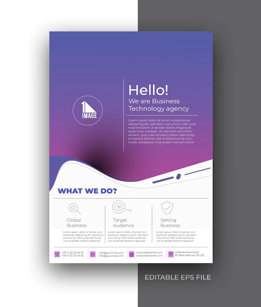 Free Vector | Business flyer a4 flyer poster brochure design template.