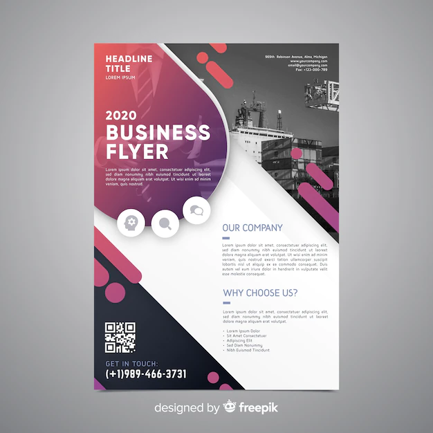 Free Vector | Business flyer template with photo