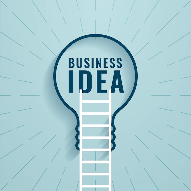 Free Vector | Business idea concept with ladder and bulb