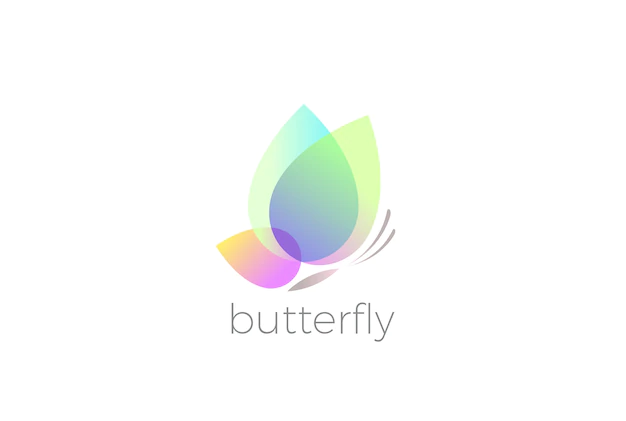 Free Vector | Butterfly logo design isolated on white