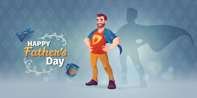 Free Vector | Cartoon happy father's day background