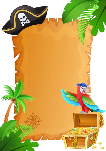 Free Vector | Cartoon island treasure pirates