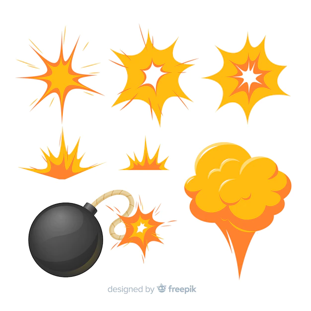Free Vector | Cartoon set of bomb explosion effects