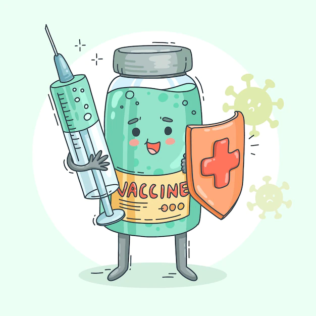 Free Vector | Cartoon vaccination campaign illustration