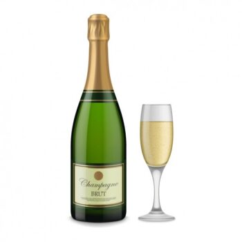 Free Vector | Champagne bottle and champagne glass design