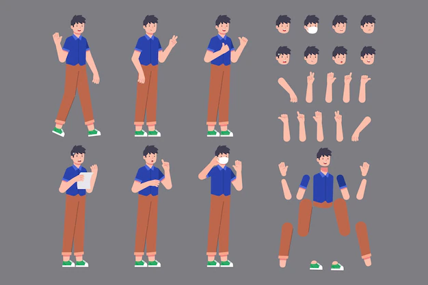 Free Vector | Character design ready for animation