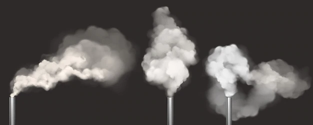 Free Vector | Chimneys with smoke, pipes with white steam set