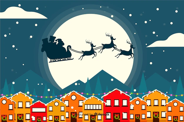 Free Vector | Christmas background in flat design